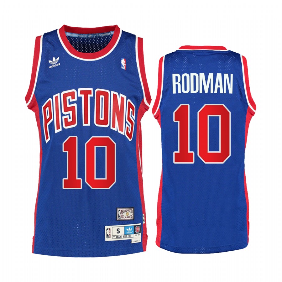 Detroit Pistons Dennis Rodman #10 Blue Throwback Jersey