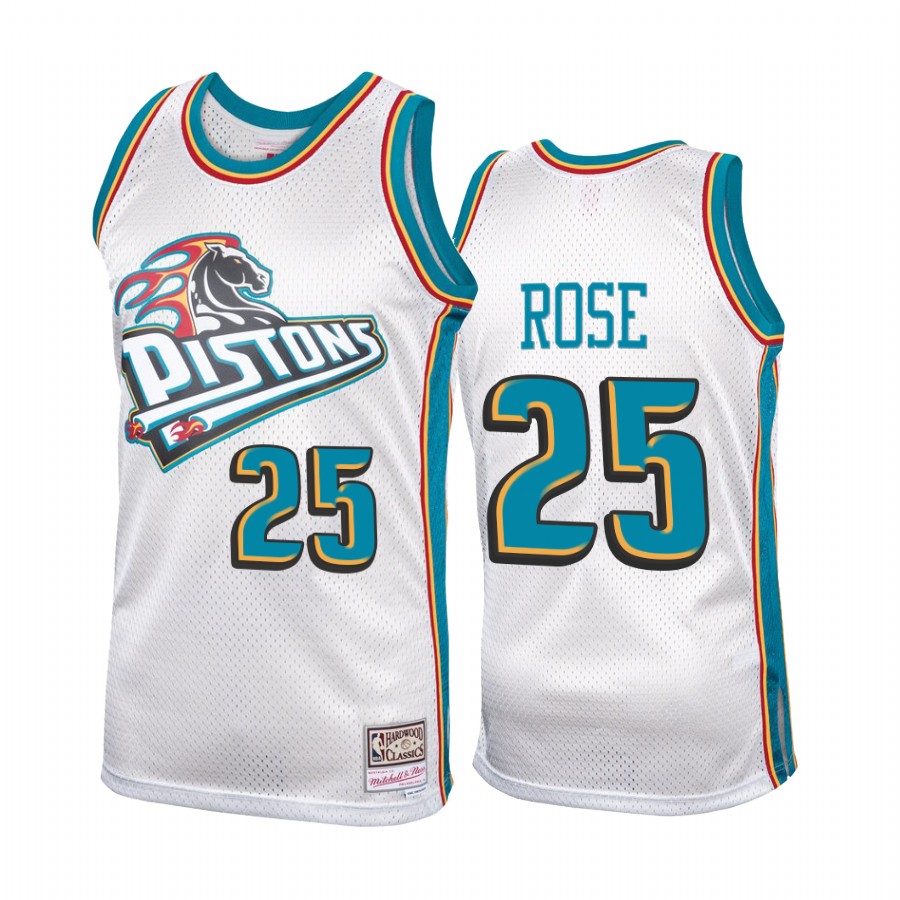 Detroit Pistons Derrick Rose #25 Platinum Hardwood Classics Jersey