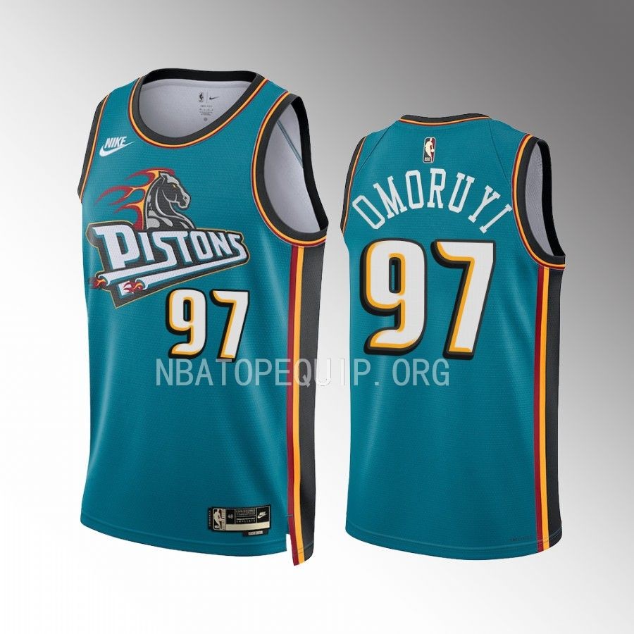 Detroit Pistons Eugene Omoruyi Classic Edition Teal #97 Jersey Swingman