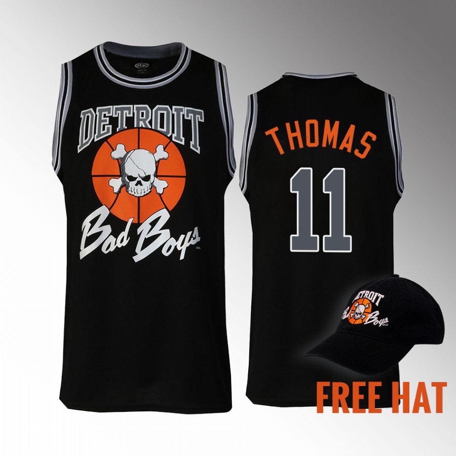 Detroit Pistons Isiah Thomas Bad Boys Jersey #11 Fashion Tank Black Jersey shirt