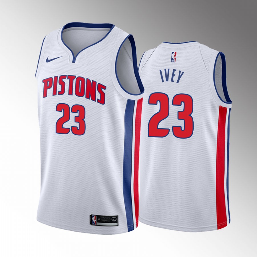 Detroit Pistons Jaden Ivey Draft #23 White Jersey Association Edition Purdue Boilermakers