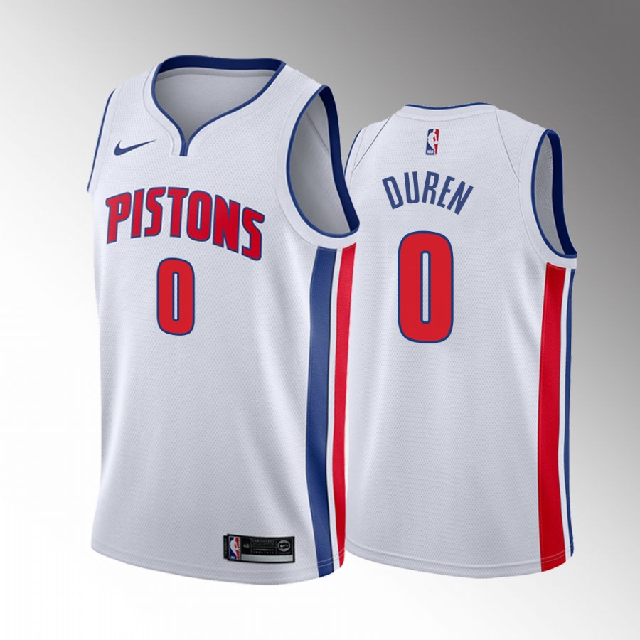 Detroit Pistons Jalen Duren Draft #0 White Jersey Association Edition Memphis Tigers