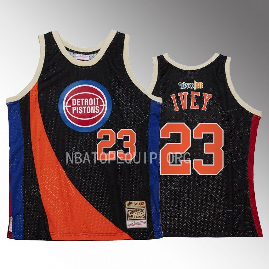 Detroit Pistons My Towns Two Jaden Ivey Black #23 Jersey Hardwood Classics