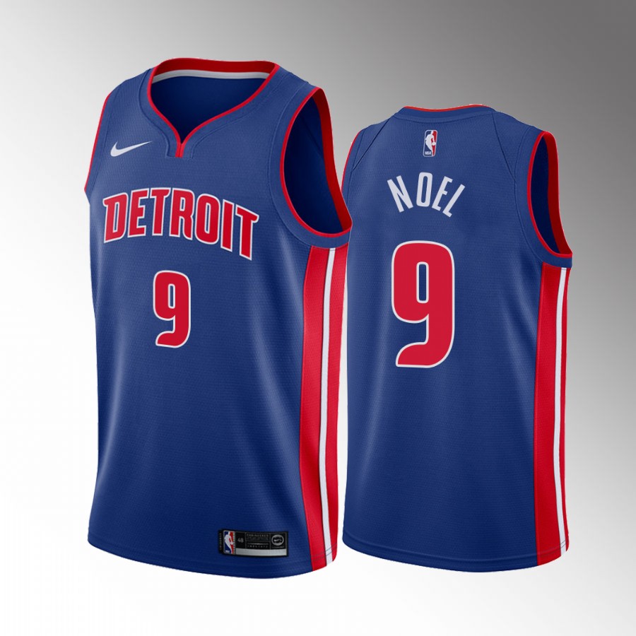Detroit Pistons Nerlens Noel #9 Icon Edition Blue Jersey