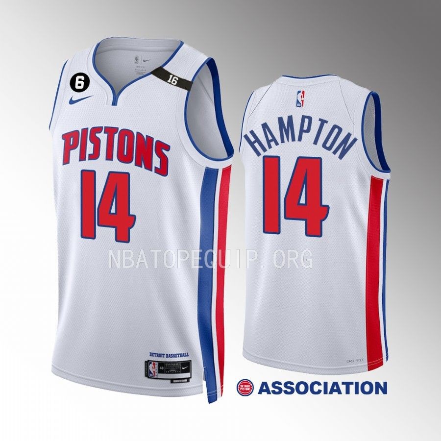Detroit Pistons RJ Hampton Association Edition White #14 Jersey Swingman