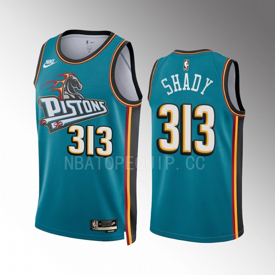 Detroit Pistons Shady Classic Edition Teal #313 Jersey Swingman