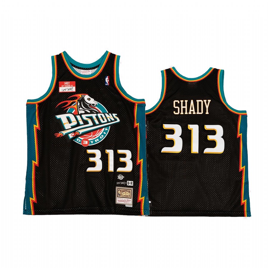 Detroit Pistons X Eminem BR Remix Shady Black Jersey HWC Limited Edition