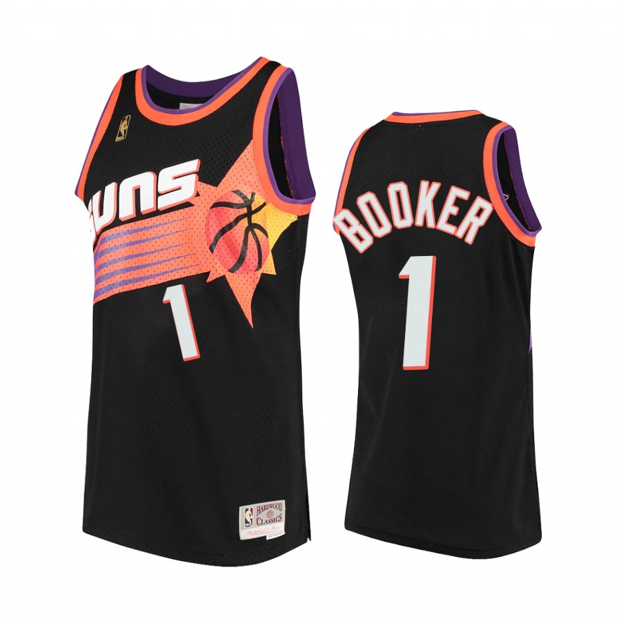 Devin Booker #1 Phoenix Suns Hardwood Classics Jersey Black