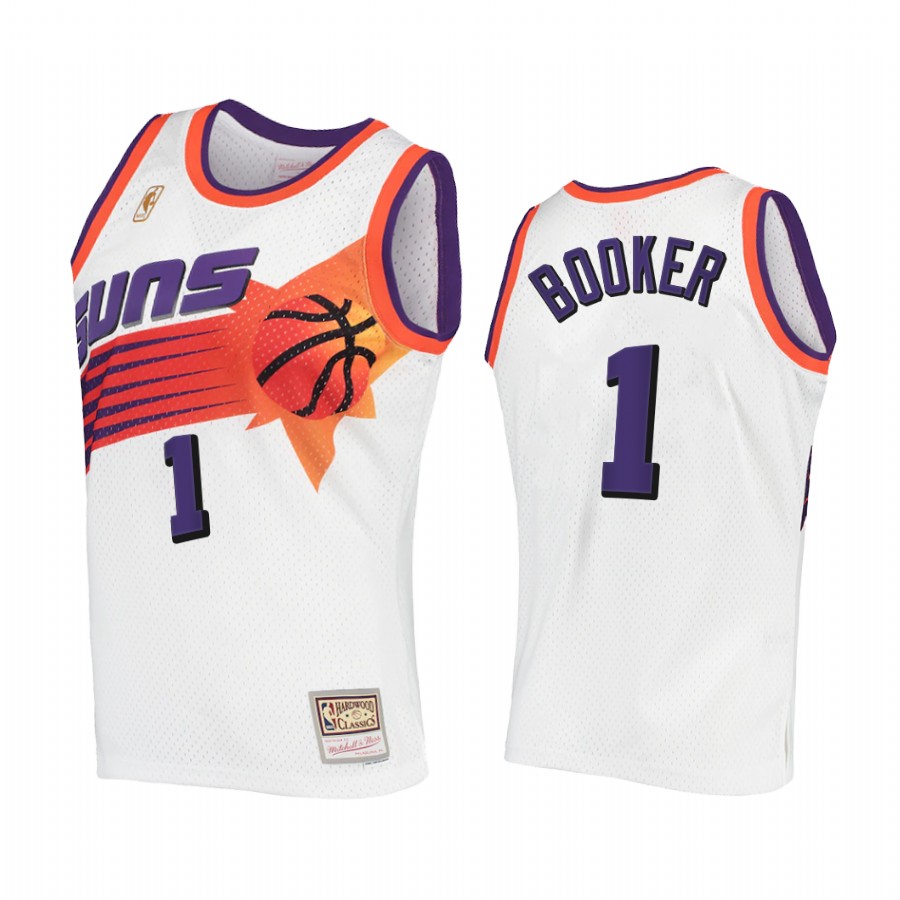 Devin Booker #1 Phoenix Suns Hardwood Classics Jersey White
