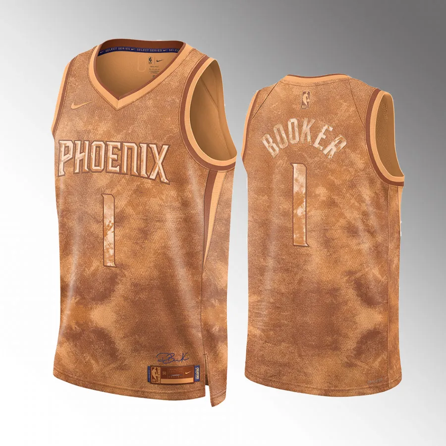 Devin Booker MVP Select Series Phoenix Suns #1 Brown Jersey Camo