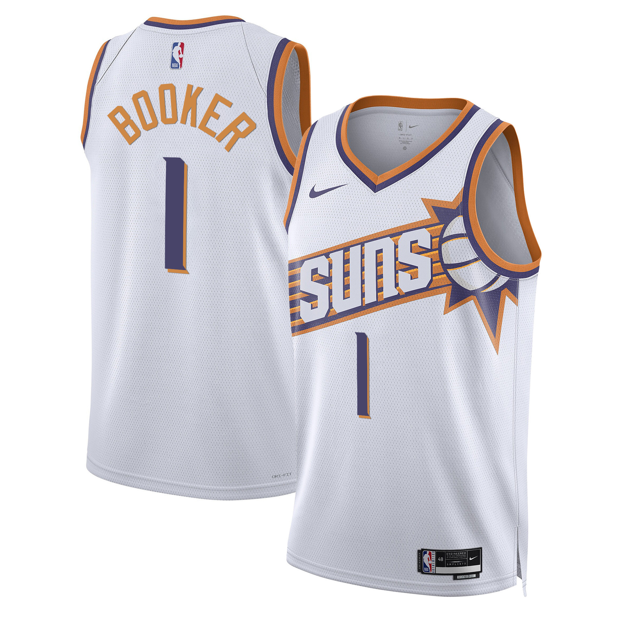 Devin Booker Men's Phoenix Suns Swingman White Jersey - All Stitched