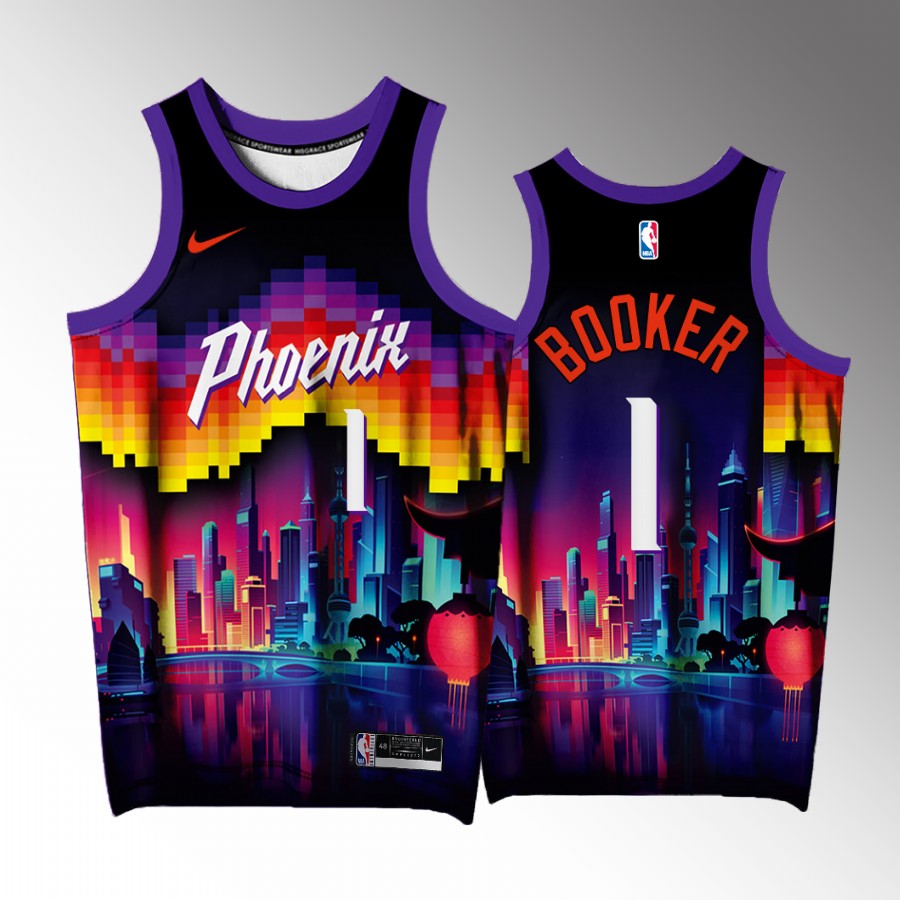 Devin Booker Phoenix Suns #1 Purple Jersey Arizona City Exclusive Edition