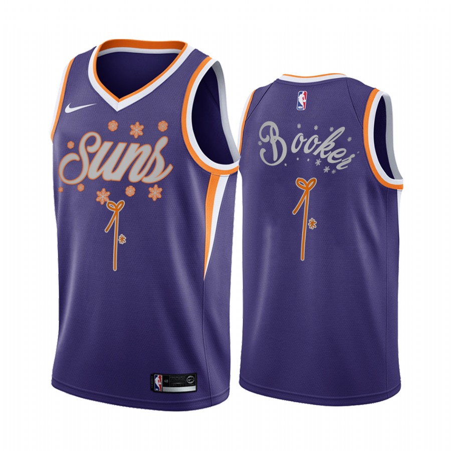 Devin Booker Phoenix Suns Christmas Night Purple Jersey Festive Special Edition