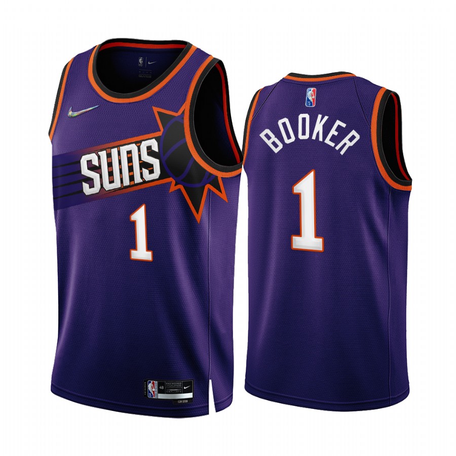 Devin Booker Phoenix Suns Purple #1 Icon Edition Jersey 75th
