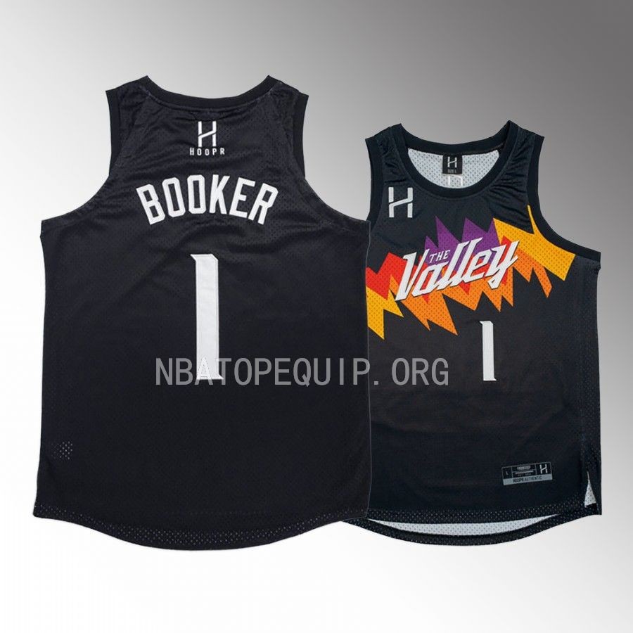 Devin Booker Phoenix Suns Black #1 Jersey Valley Fashion Fit
