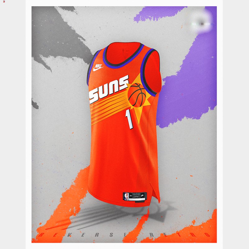 Devin Booker Phoenix Suns Orange #1 Jersey Reverse Retro