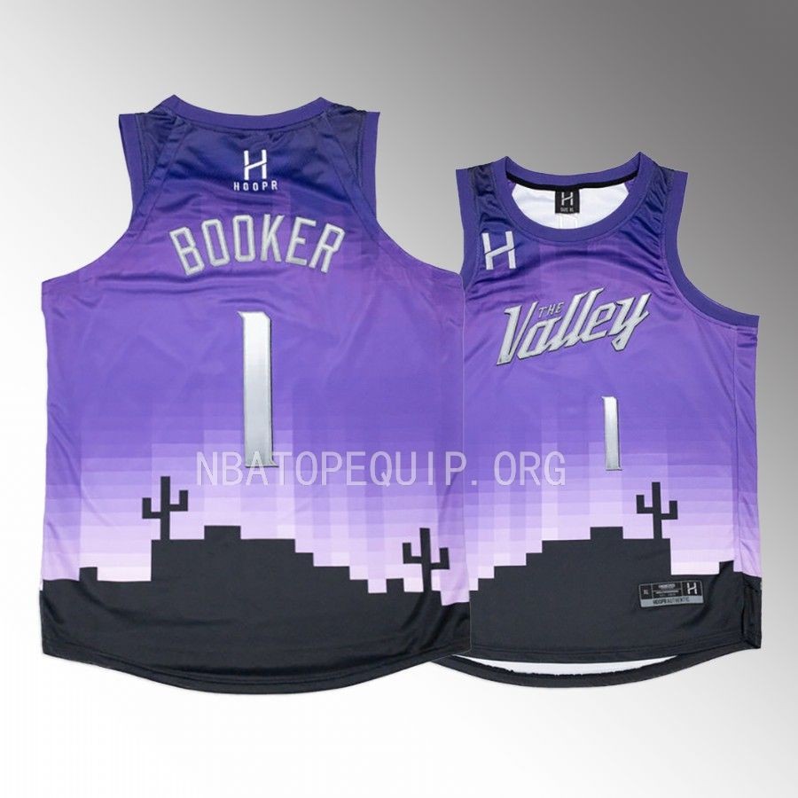 Devin Booker Phoenix Suns Purple #1 Jersey Valley Fashion Fit