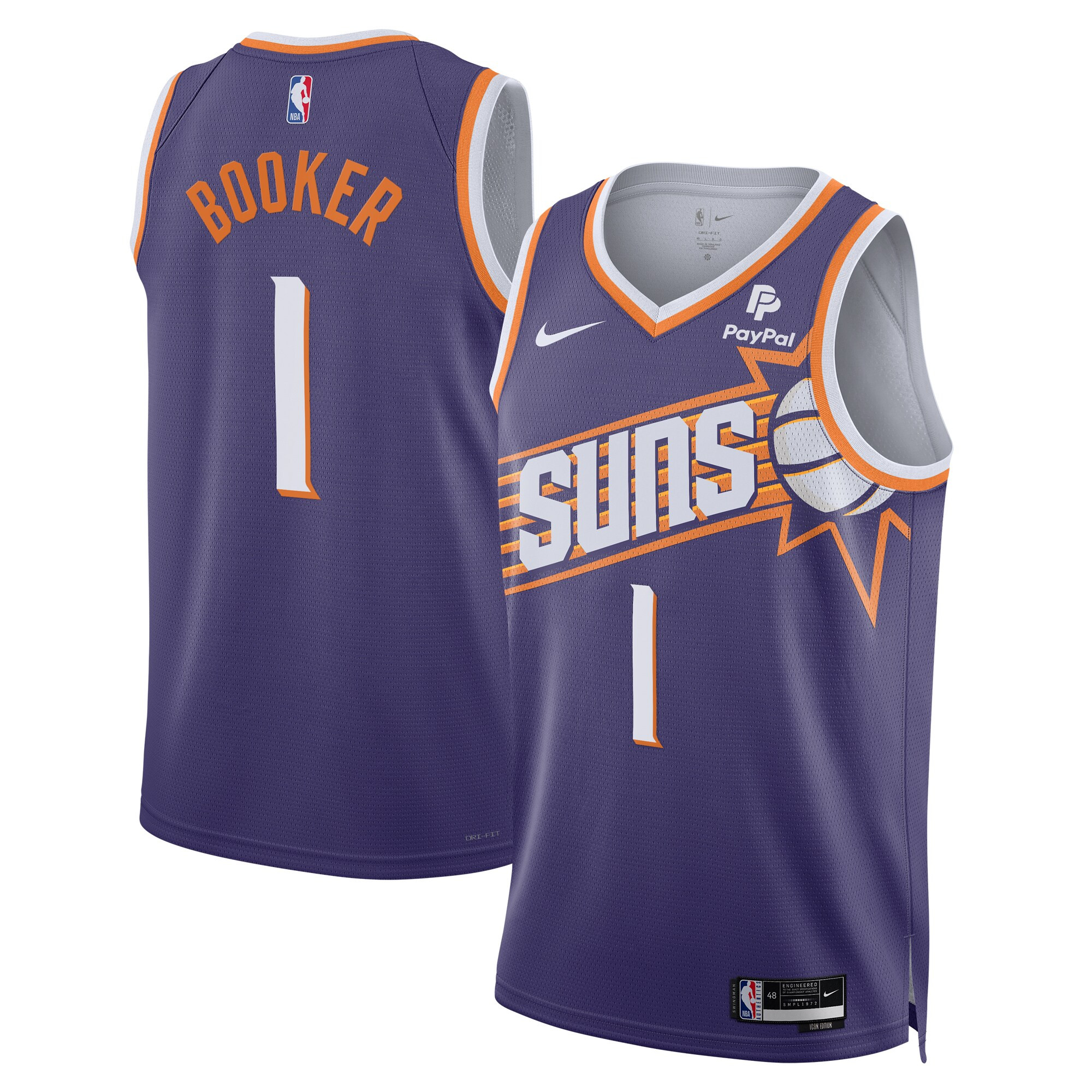 Devin Booker Phoenix Suns Purple Icon Edition Jersey - All Stitched