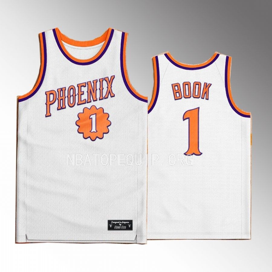 Devin Booker Phoenix Suns White #1 Jersey Western Classic