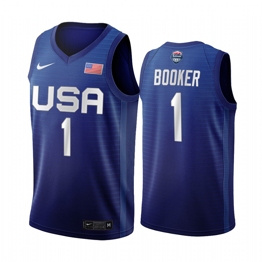 Devin Booker USA Men's National Team #1 Navy Tokyo Olympics Phoenix Suns Jersey