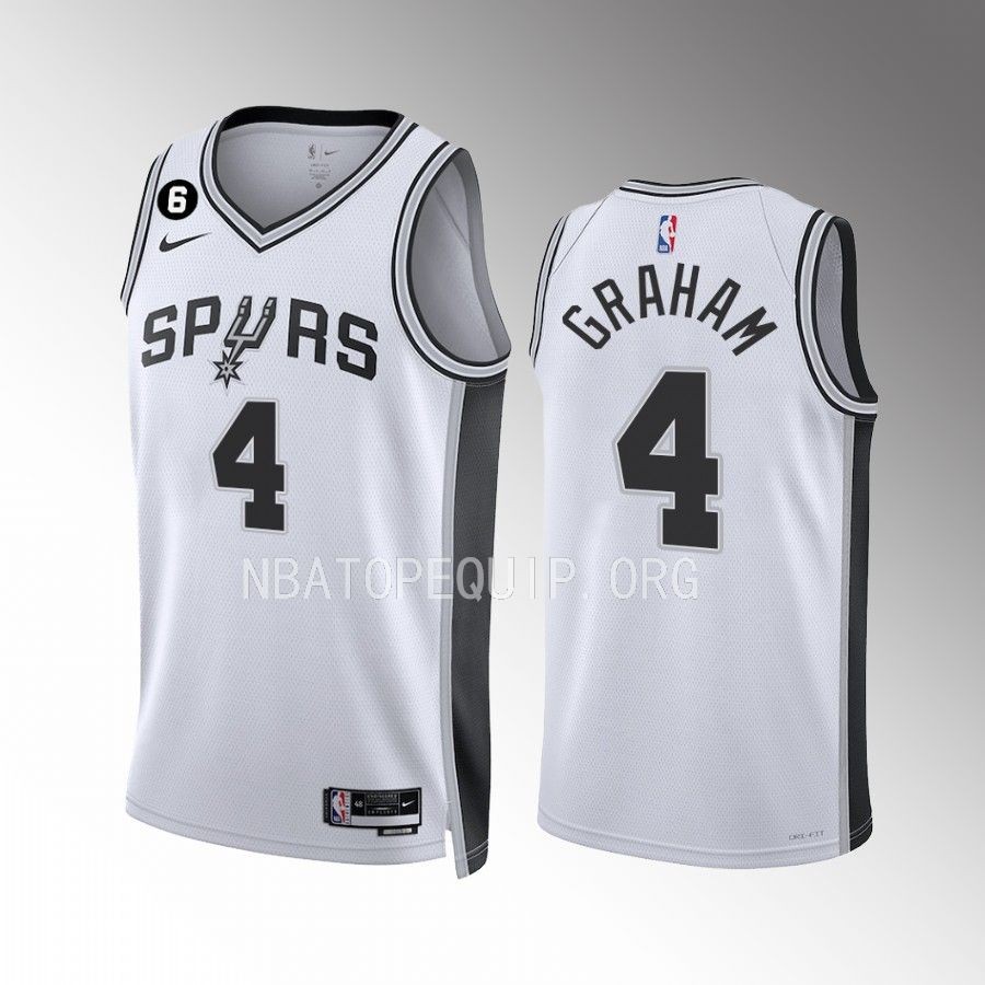 Devonte' Graham San Antonio Spurs White #4 Association Edition Jersey Swingman