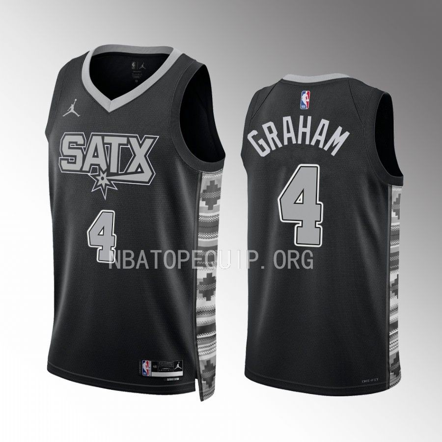 Devonte' Graham San Antonio Spurs Black Statement Edition Men Jersey Swingman