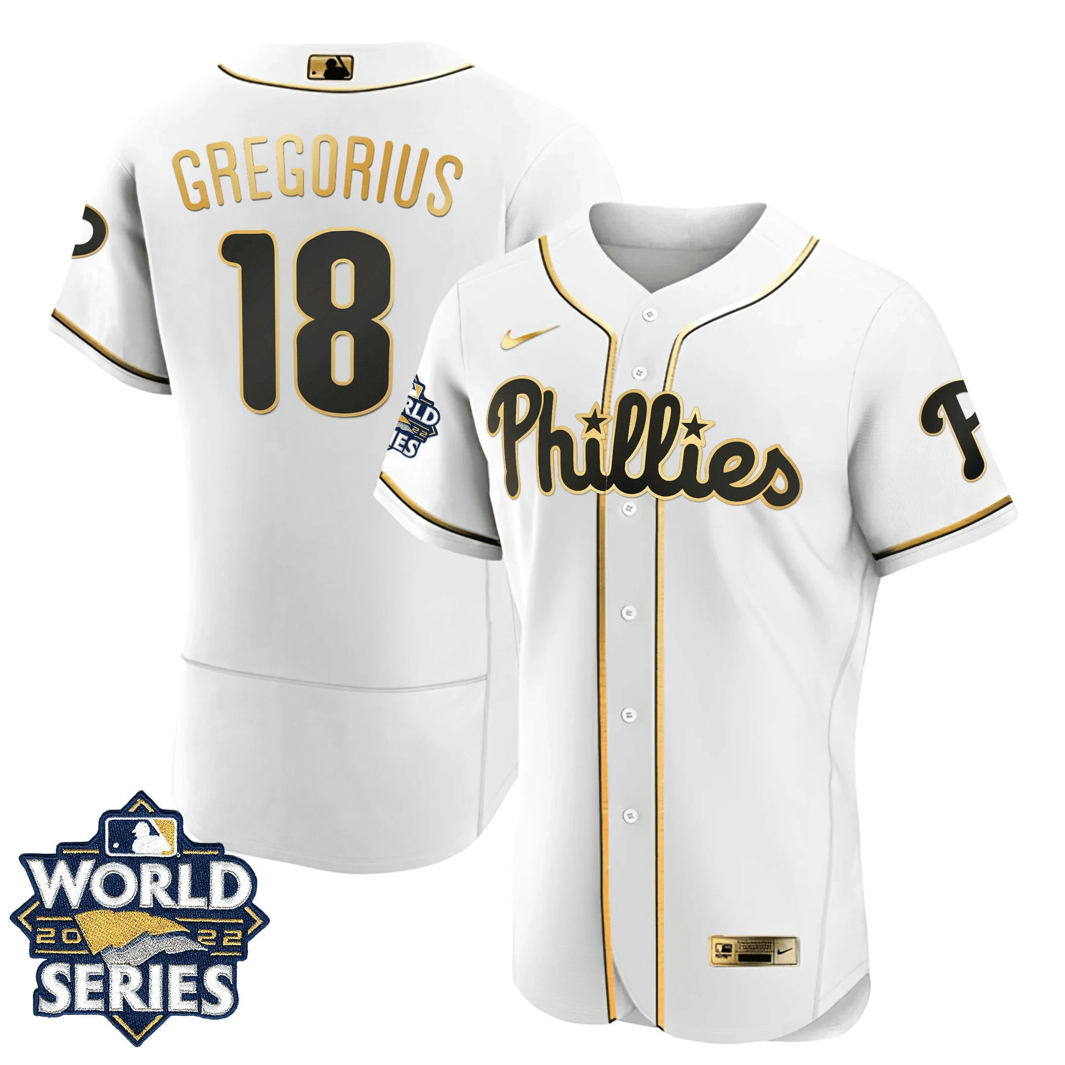 Didi Gregorius Youth's Philadelphia Phillies Gold World Series Limited Flex White Jersey