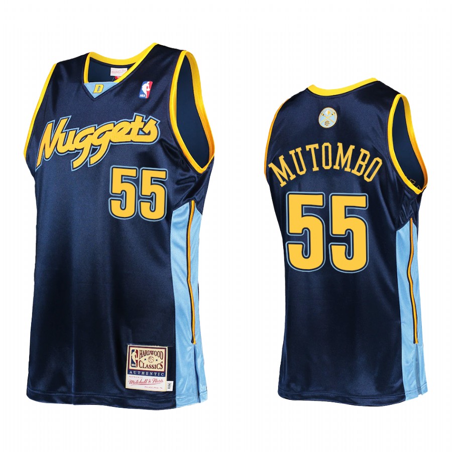 Dikembe Mutombo #55 Denver Nuggets Mitchell Ness Jersey Navy