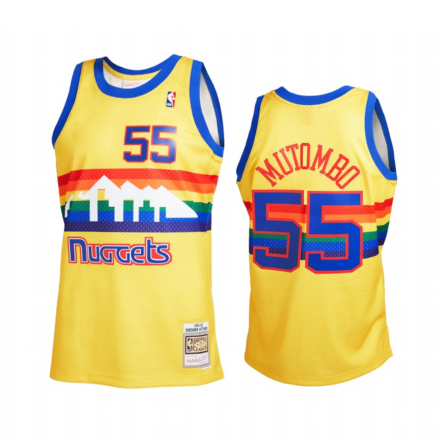 Dikembe Mutombo #55 Denver Nuggets Reload 2.0 Jersey Yellow