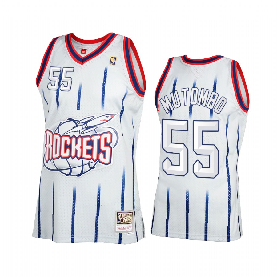 Dikembe Mutombo 55 Houston Rockets Reload 2.0 Gray Jersey Throwback