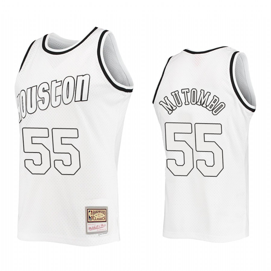 Dikembe Mutombo #55 Houston Rockets Outdated Classic Jersey White