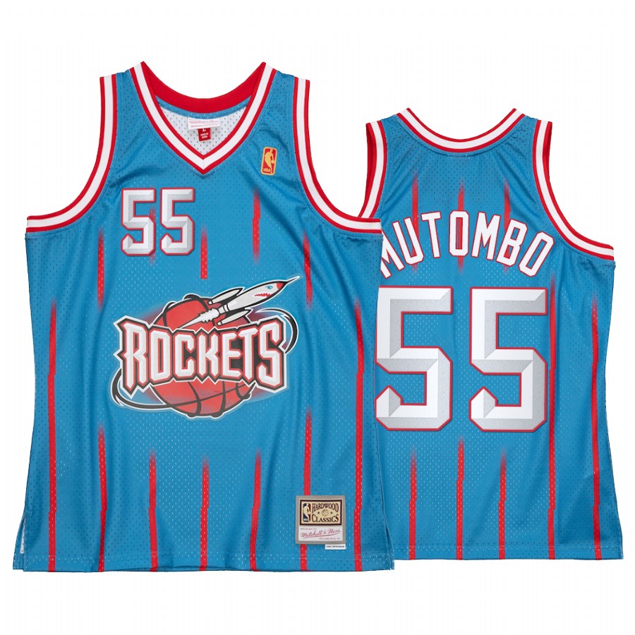 Dikembe Mutombo #55 Houston Rockets Reload 2.0 Jersey Blue