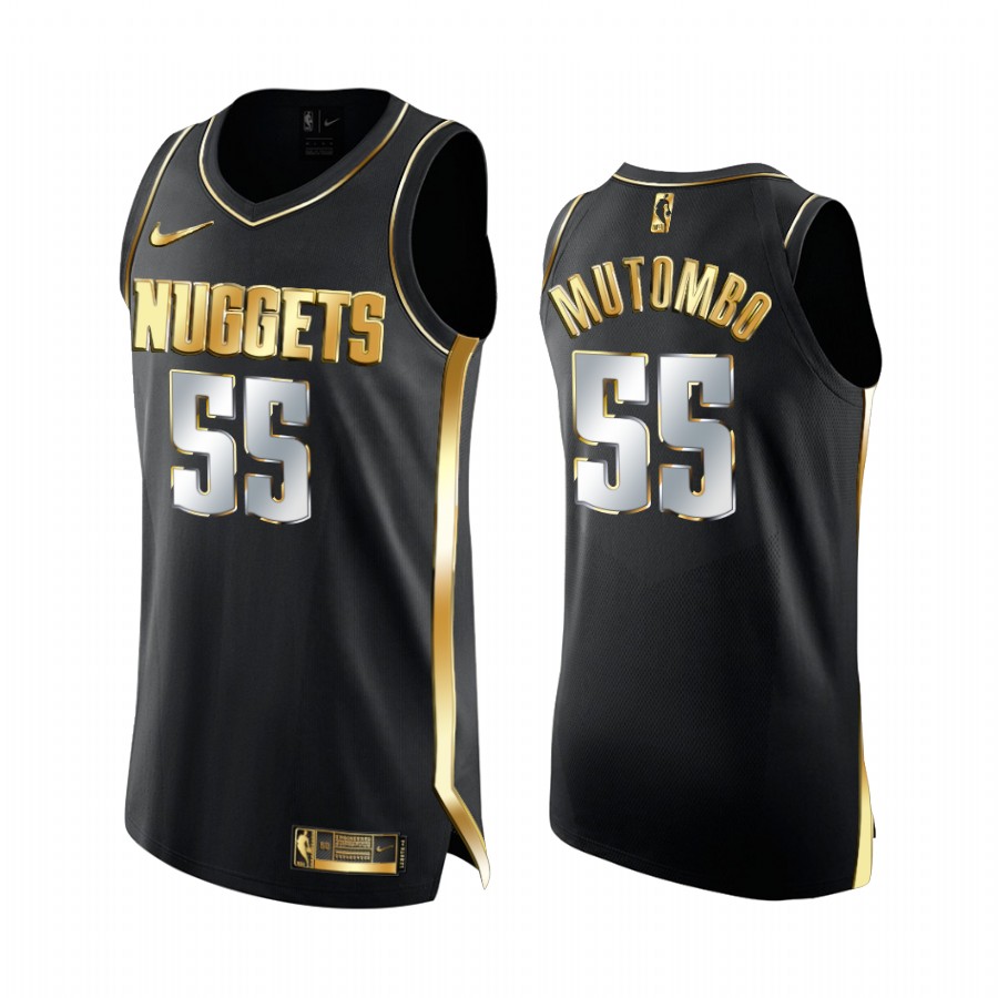 Dikembe Mutombo Denver Nuggets Black Golden Jersey Limited Edition