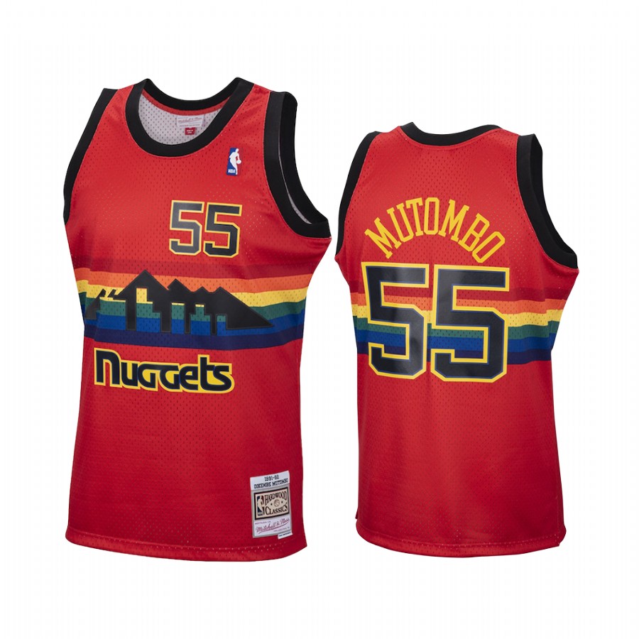 Dikembe Mutombo Denver Nuggets Red Jersey Reload Hardwood Classics