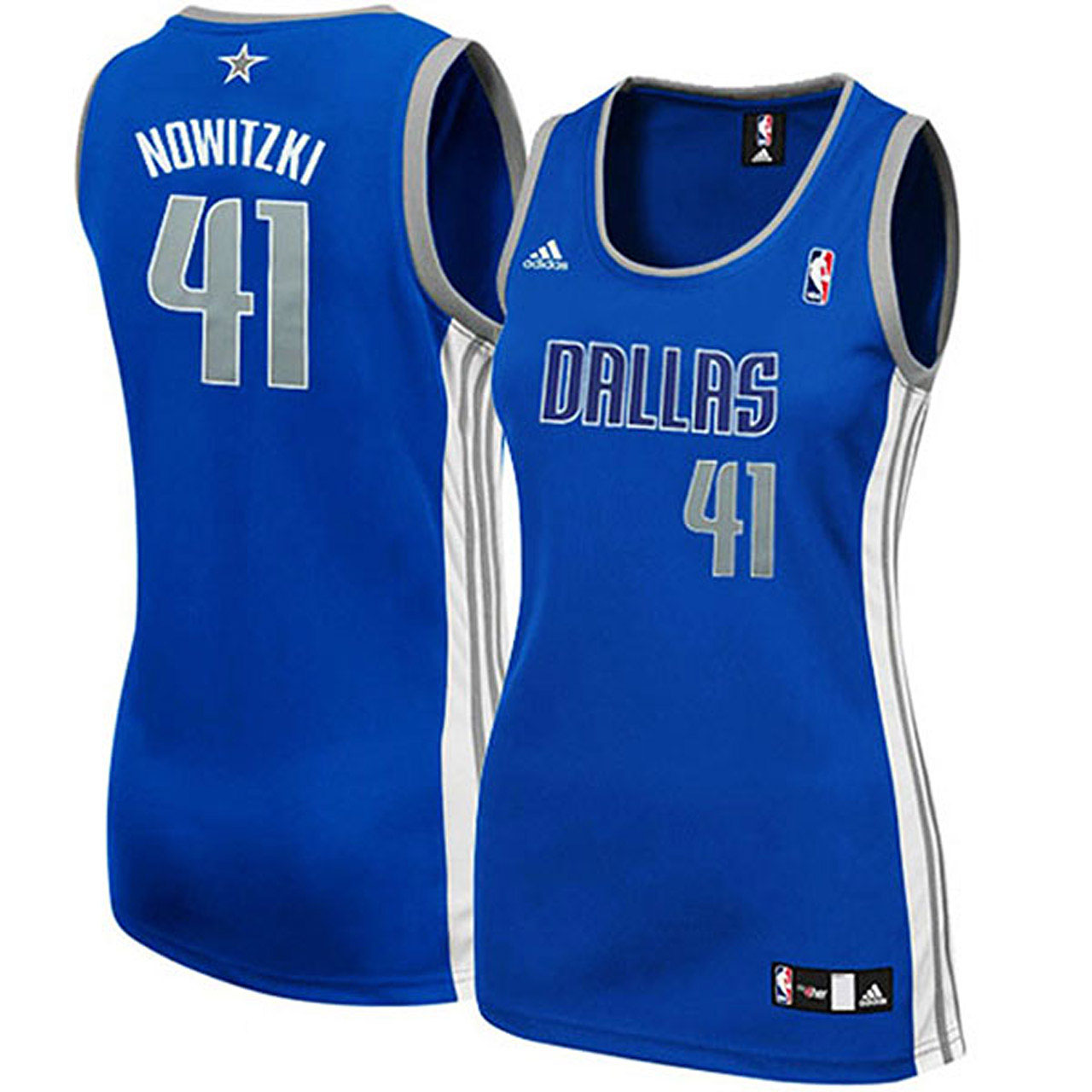 Dirk Nowitzki Dallas Mavericks #41 Women's Royal Blue Jersey