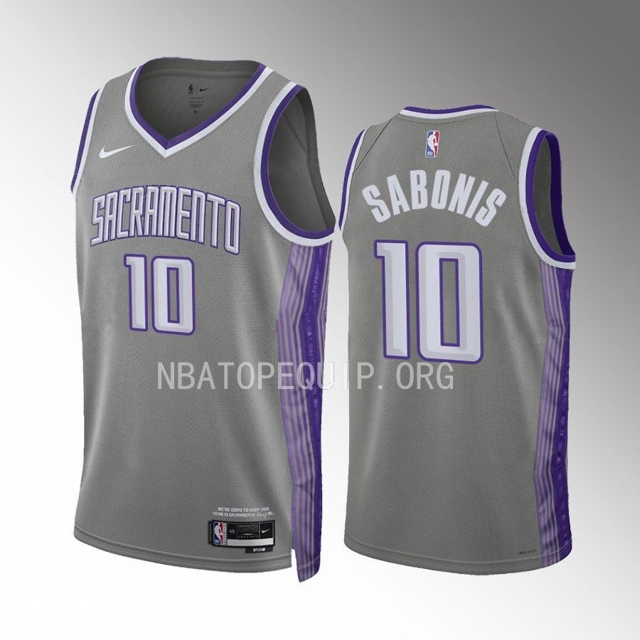 Domantas Sabonis Sacramento Kings Grey #10 City Edition Jersey Swingman