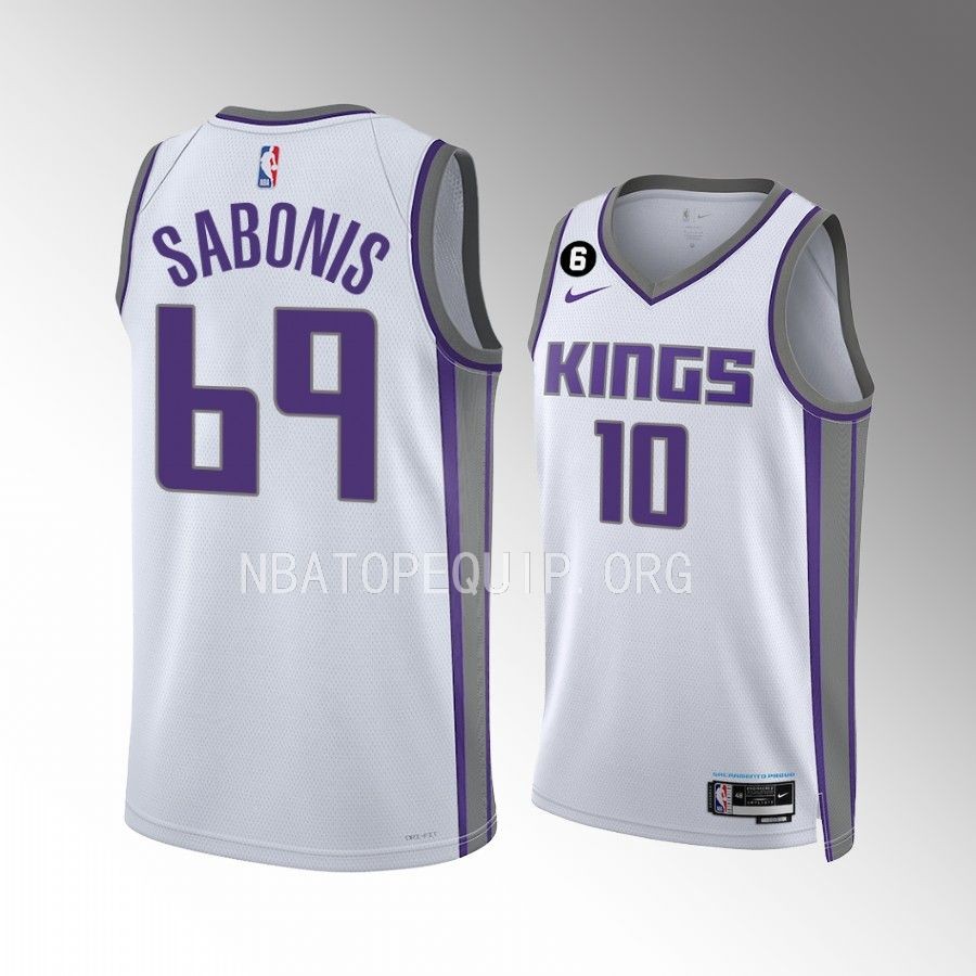 Domantas Sabonis No.69 Sacramento Kings #10 White Jersey Association