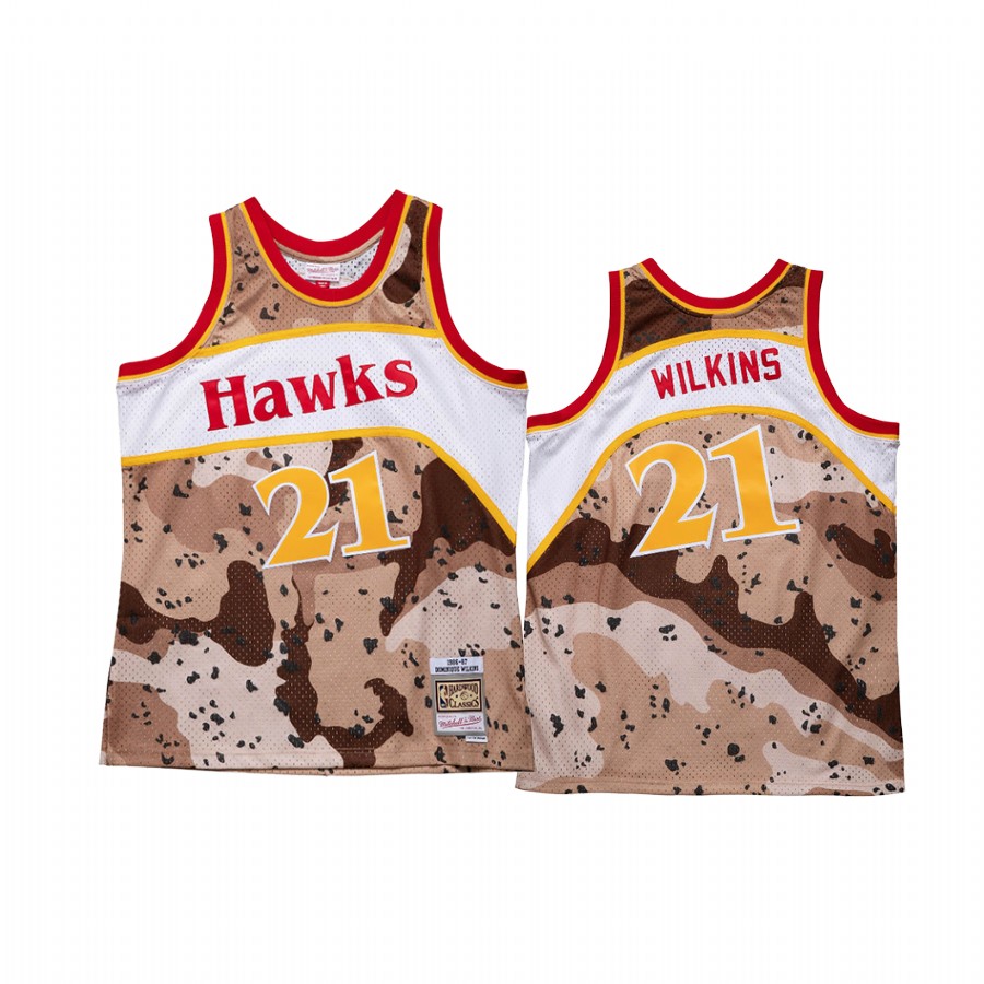 Dominique Wilkins 21 Atlanta Hawks Reflective Camo Jersey 75 Greatest players