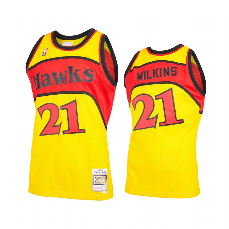 Dominique Wilkins #21 Atlanta Hawks Reload 2.0 Jersey Yellow