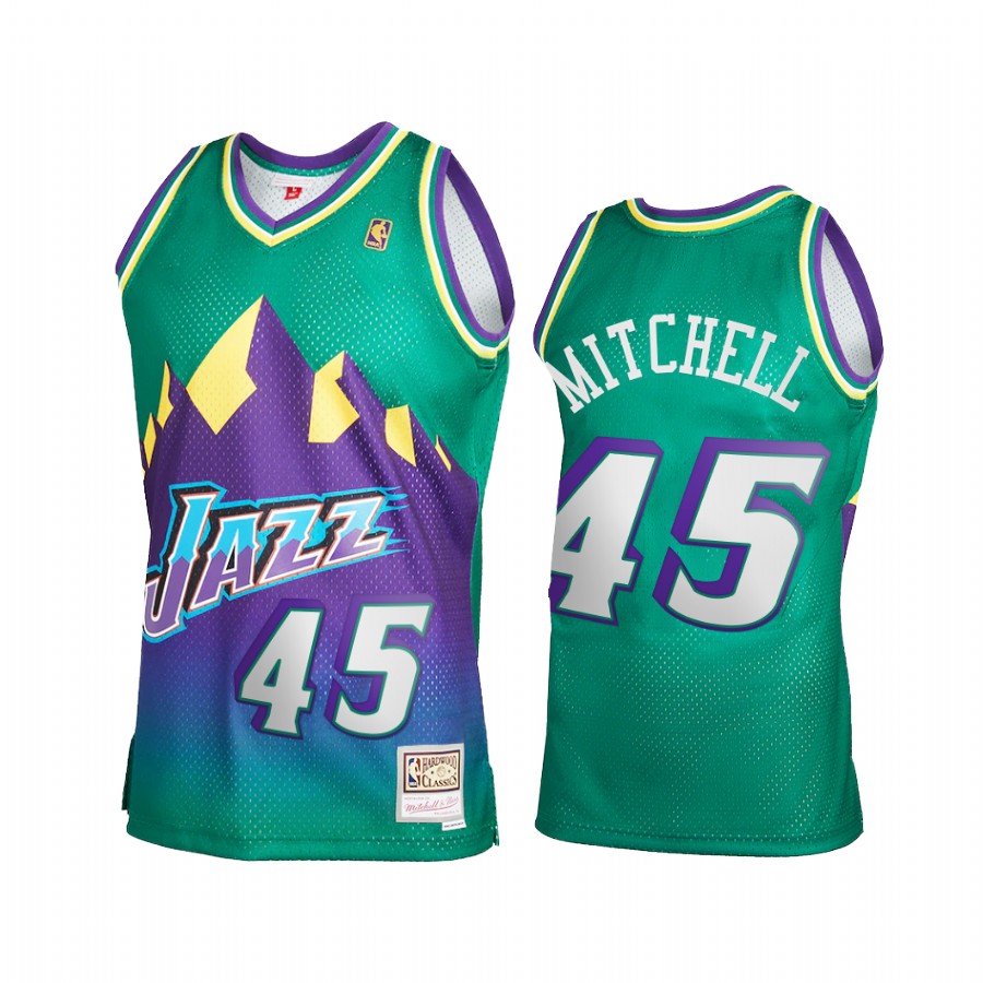 Donovan Mitchell 45 Utah Jazz Reload 2.0 Green Jersey Throwback