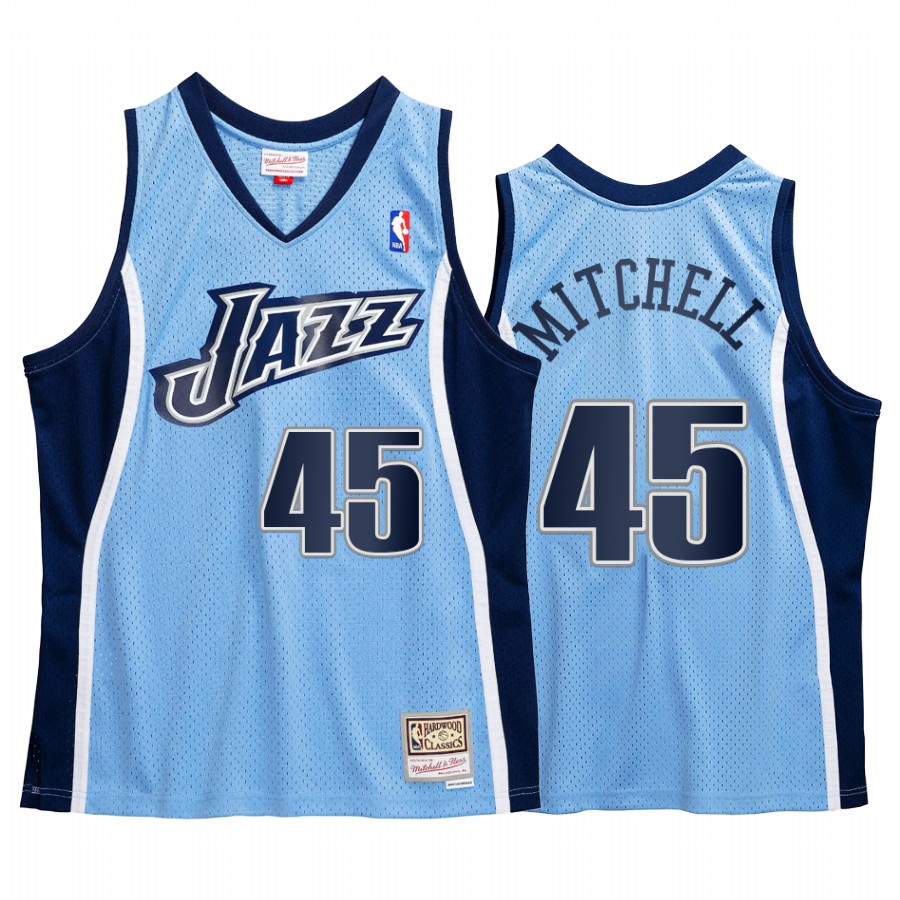 Donovan Mitchell #45 Utah Jazz Blue Hardwood Classics Jersey