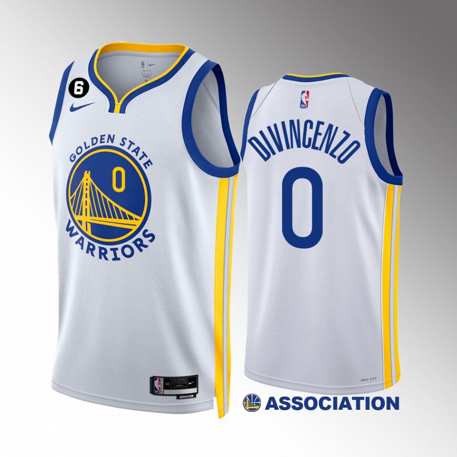Donte DiVincenzo Golden State Warriors White #0 Association Edition Jersey NO.6 Patch