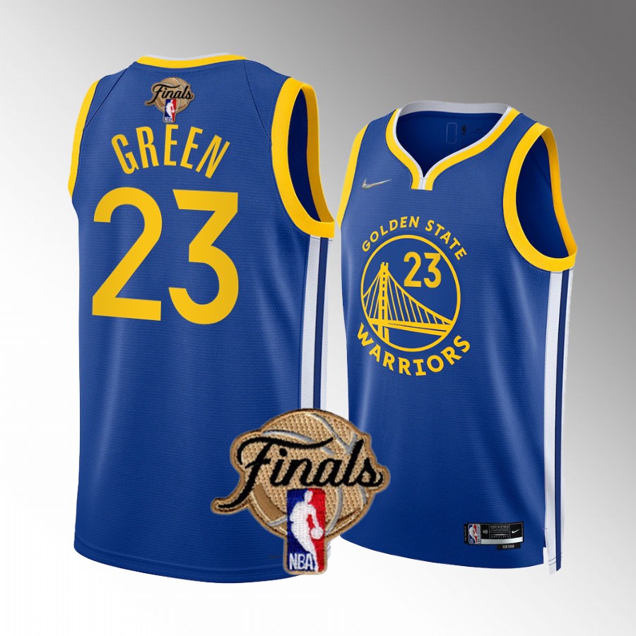 Draymond Green Golden State Warriors Finals Jersey Royal #23 Diamond Badge Dub