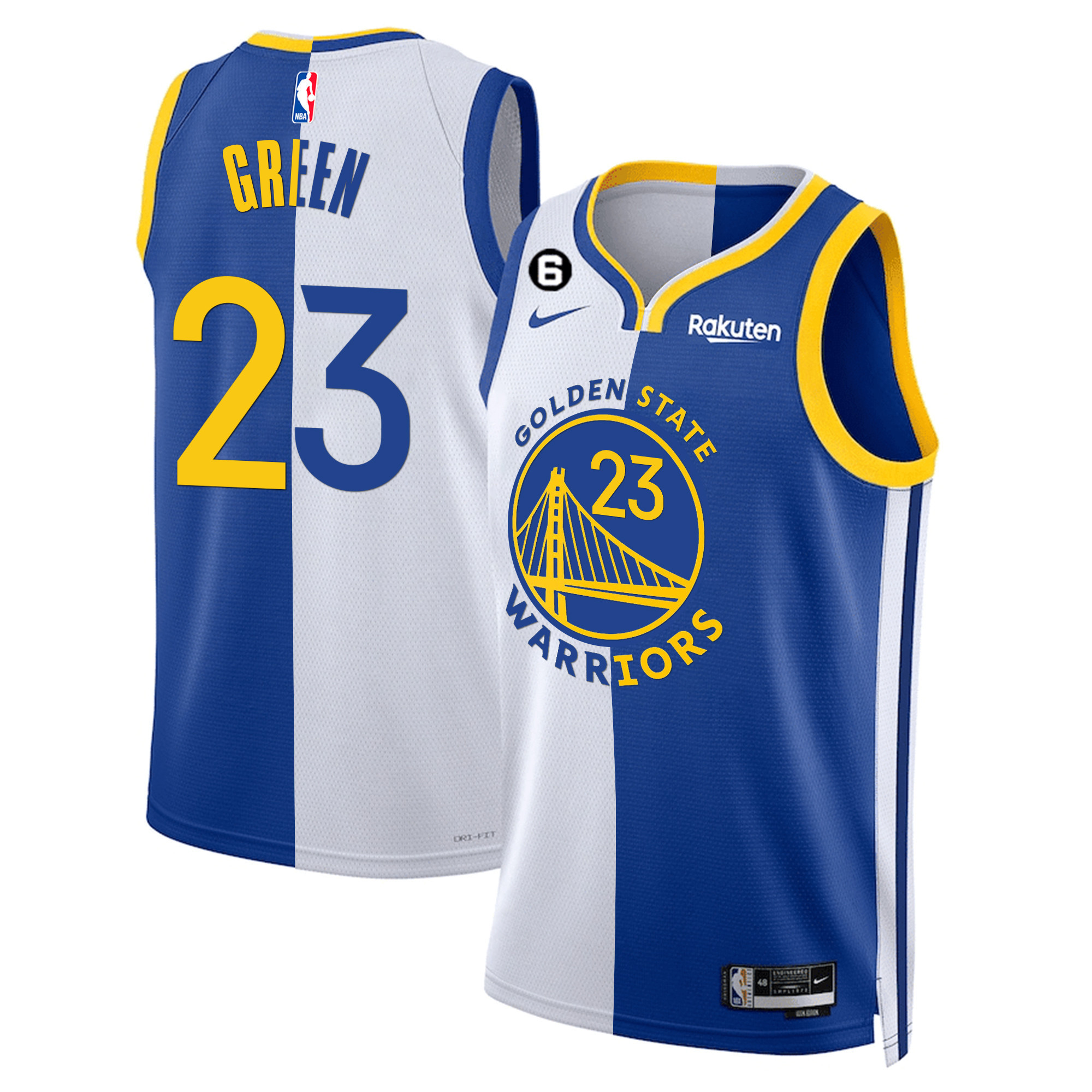 Draymond Green Men's Golden State Warriors Collection Split Jersey - All Stitched