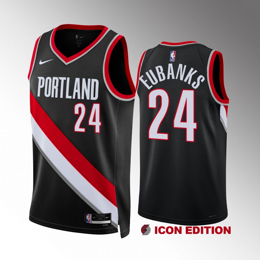 Drew Eubanks #24 Portland Trail Blazers Icon Edition Black Jersey