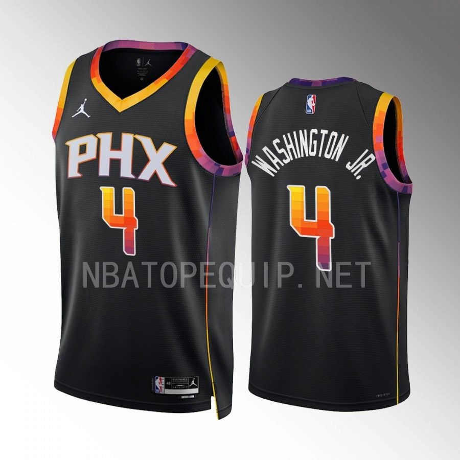 Duane Washington Jr. Phoenix Suns #4 Black Jersey Statement Edition Swingman