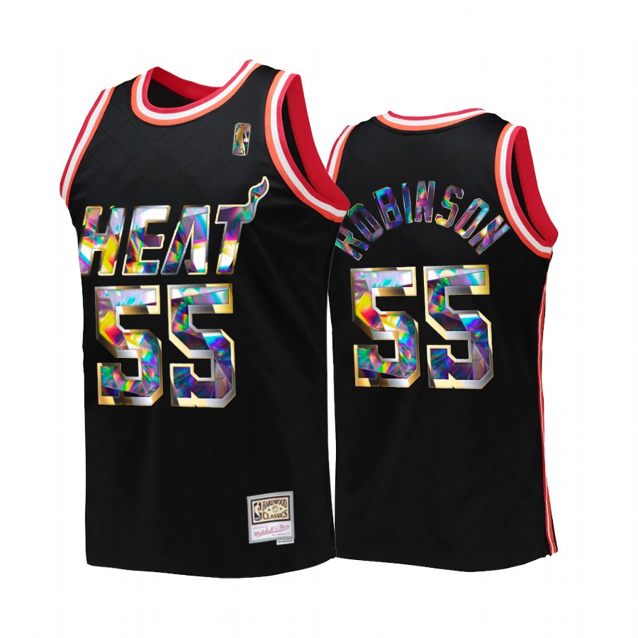 Duncan Robinson #55 Miami Heat 75th Diamond Anniversary Black Throwback Jersey
