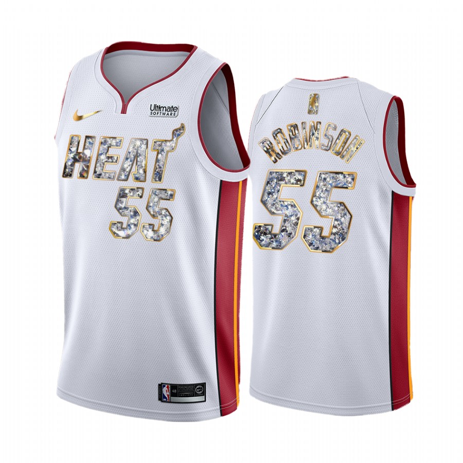 Duncan Robinson White Hot Miami Heat #55 White Jersey 75th Diamond