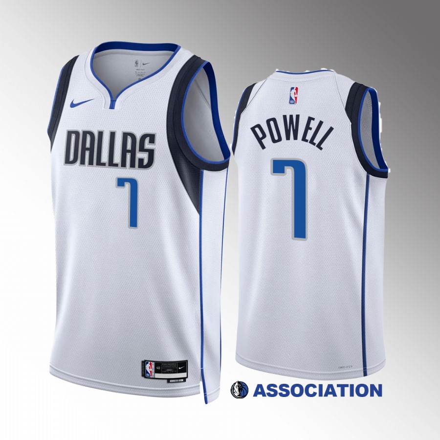 Dwight Powell Dallas Mavericks White #7 Association Edition Jersey Swingman