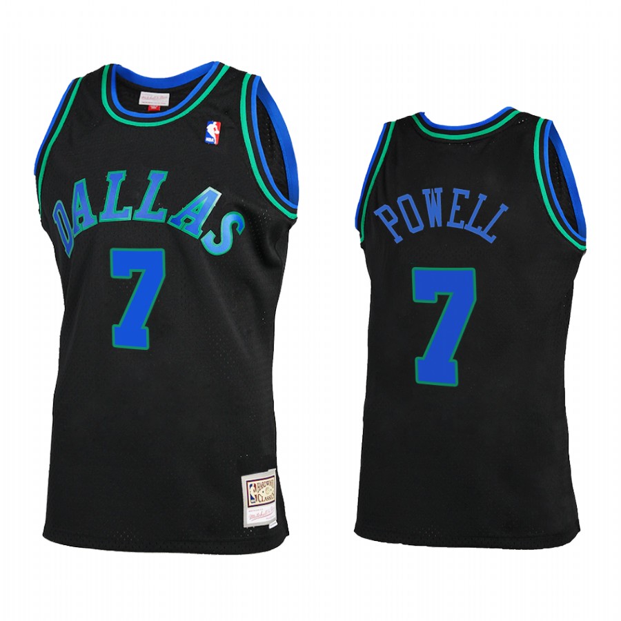 Dwight Powell 7 Dallas Mavericks Reload 2.0 Black Jersey Throwback